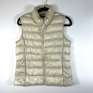 Uniqlo Vest Womens Small Brown Down Full Zip‎ Ultra Light Down Puffer Medium